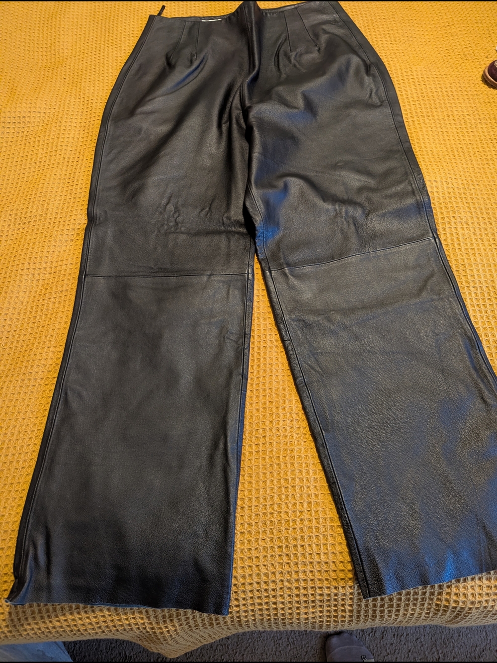 bagatelle Black Leather Men's Straight-Leg Pants